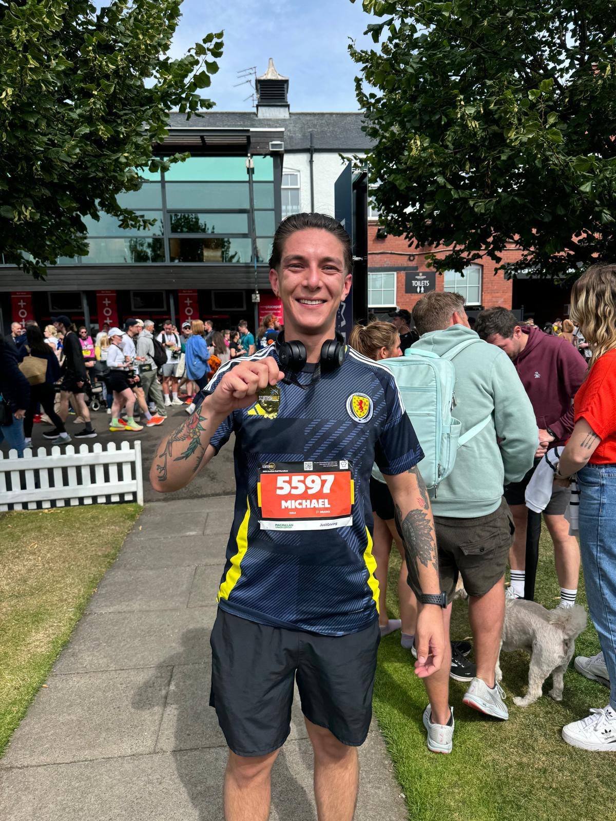 Michael Stewart after the Scottish Half Marathon